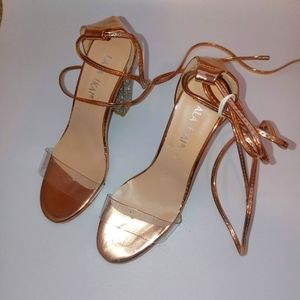 LALA IKAI - Rose Gold Heels with Ankle - Size 6